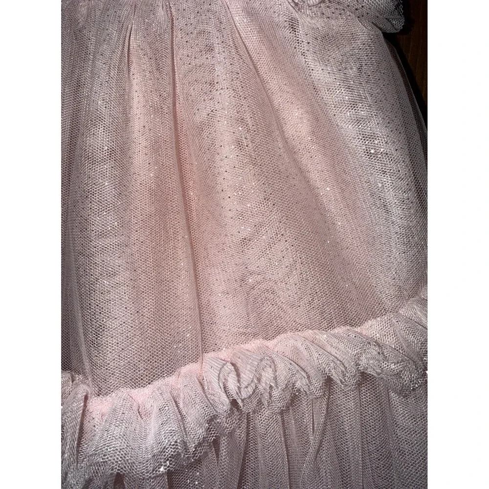 Cupcakes and Cashmere Baby Girls Pink Glitter Tulle Ruffle Dress 6-9M